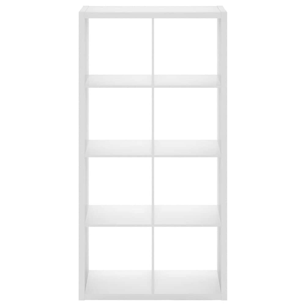 HOMLUX 8-Cube Reversible Open Back Bookshelf in White, , large