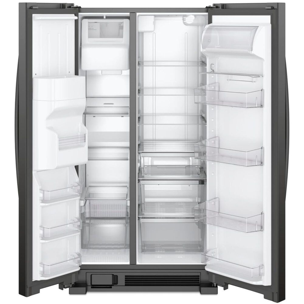 Whirlpool 24.6 Cu. Ft. 36&quot; Wide Side-by-Side Refrigerator in Black, , large