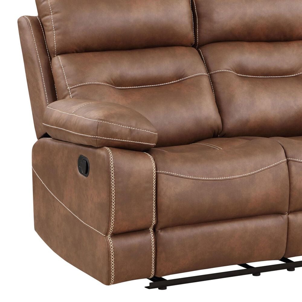 Steve Silver Rudger Manual Reclining Loveseat in Chestnut Brown, , large