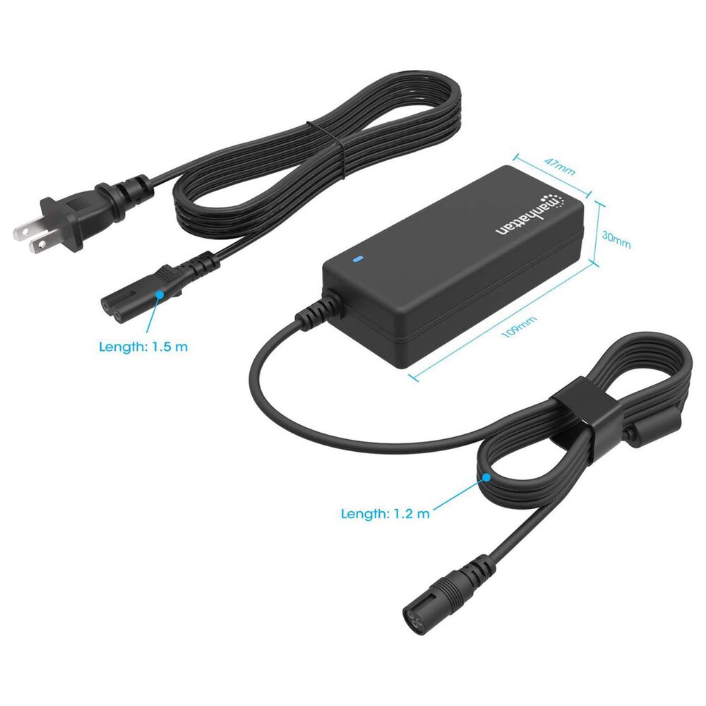 Manhattan 65W Universal Laptop Charger in Black, , large