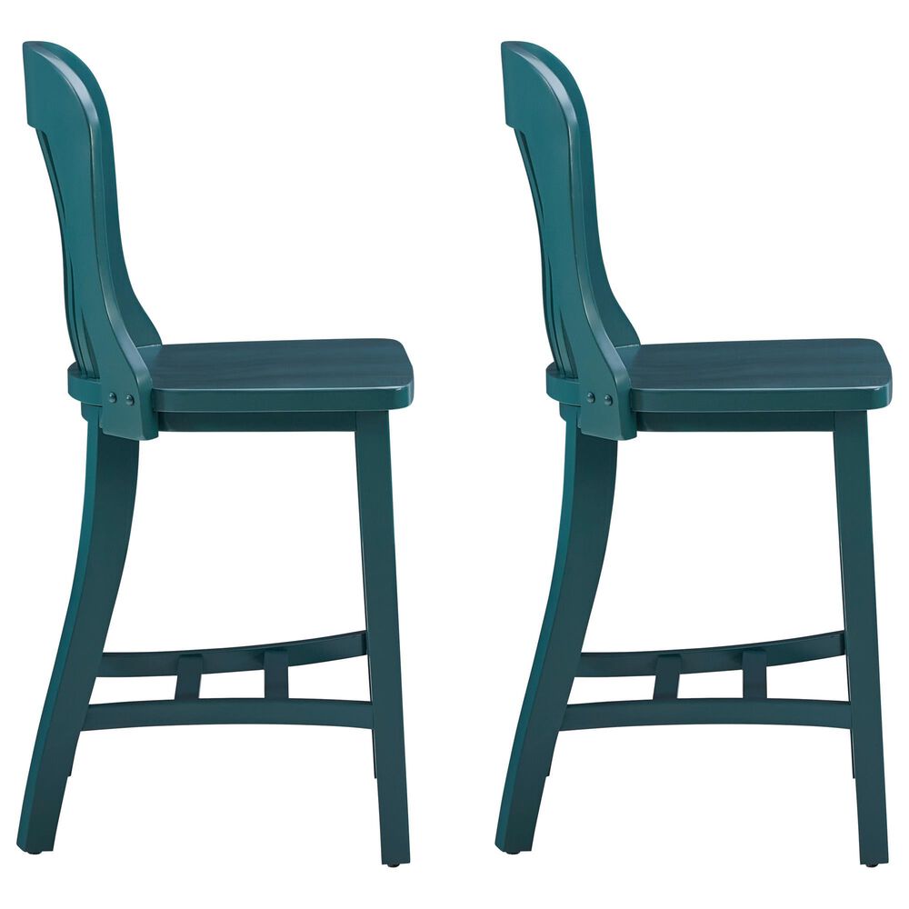 Linon Home Decor Maylen Counter Stool in Dark Green (Set of 2), , large