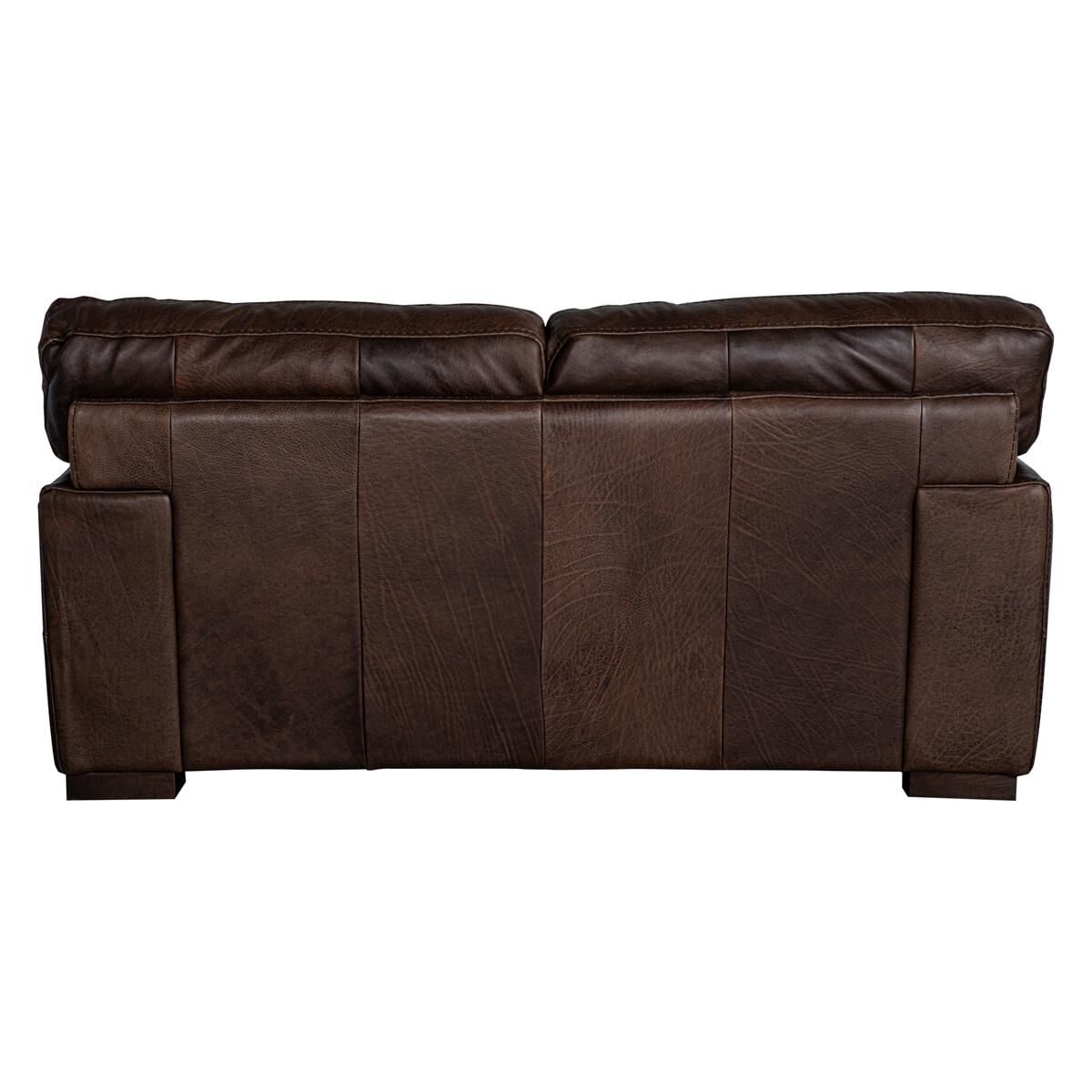 Espresso leather shop loveseat
