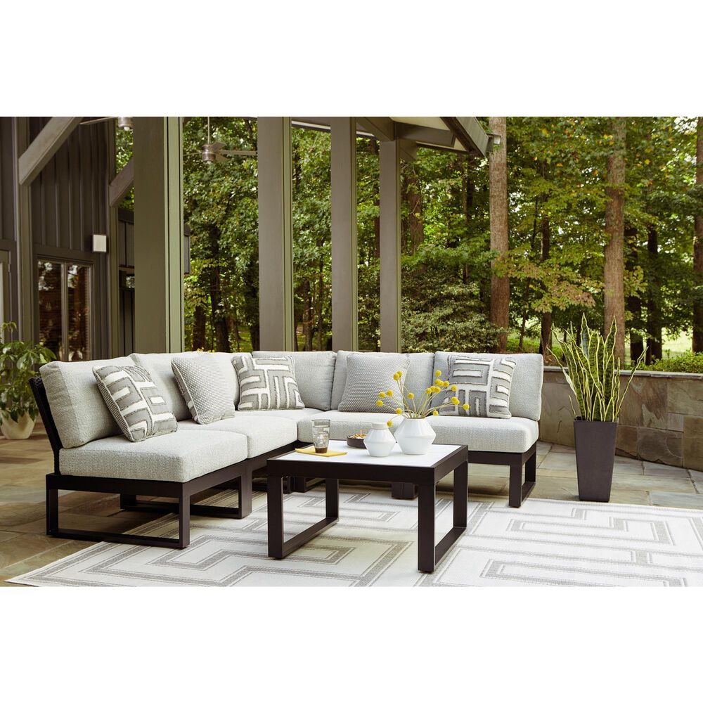 Ashley Beachloft Patio Square Coffee Table in Black and Gray - Table Only, , large