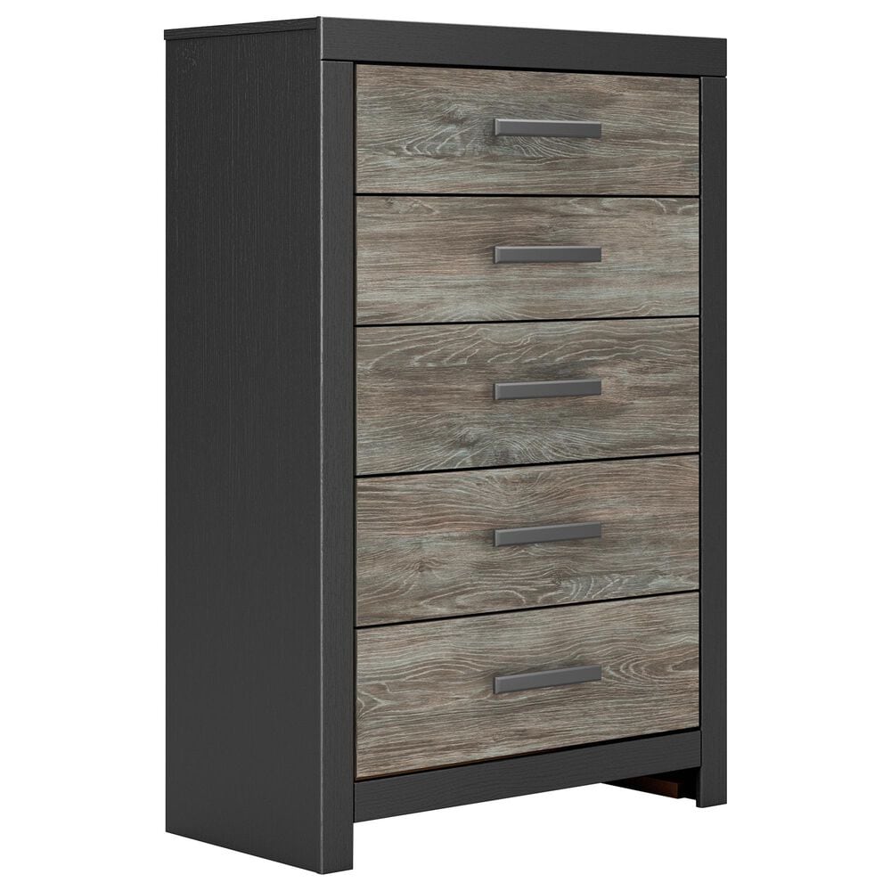 Ashley Broachmyn 5 Drawer Chest in Warm Gray and Matte Black, , large