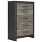 Ashley Broachmyn 5 Drawer Chest in Warm Gray and Matte Black, , large
