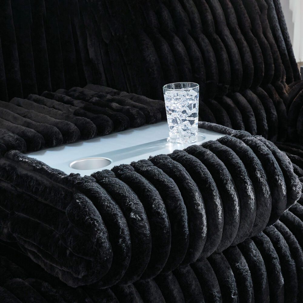 Ashley Rhines Falls Power Reclining Sofa in Onyx, , large