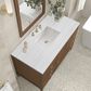 James Martin Vanities Myrrin 48" Vanity in Mid-Century Walnut with 3 cm Arctic Fall Solid Surface Top, , large