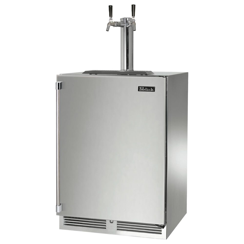Perlick Marine Signature Series 5.2 Cu. Ft 2-Faucet Beverage Dispenser with Solid Door and Left Hinge in Panel Ready and Stainless Steel, , large