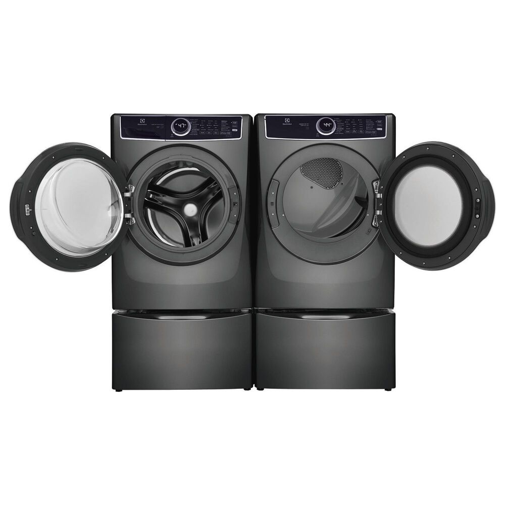 Electrolux 4.5 Cu. Ft. Front Load Washer and 8.0 Cu. Ft. Gas Dryer Laundry Pair with Pedestal in Titanium, , large