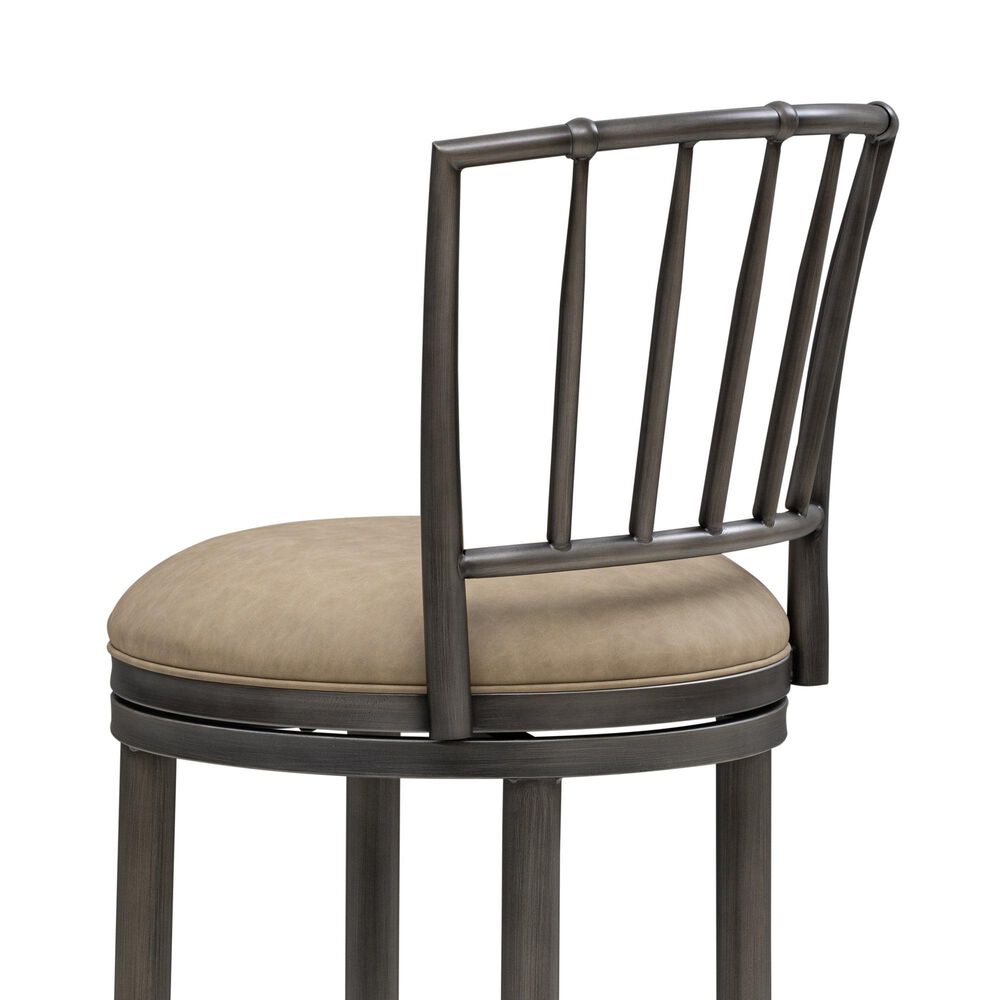 Armen Living Vince Swivel Counter Stool in Mushroom Brown, , large
