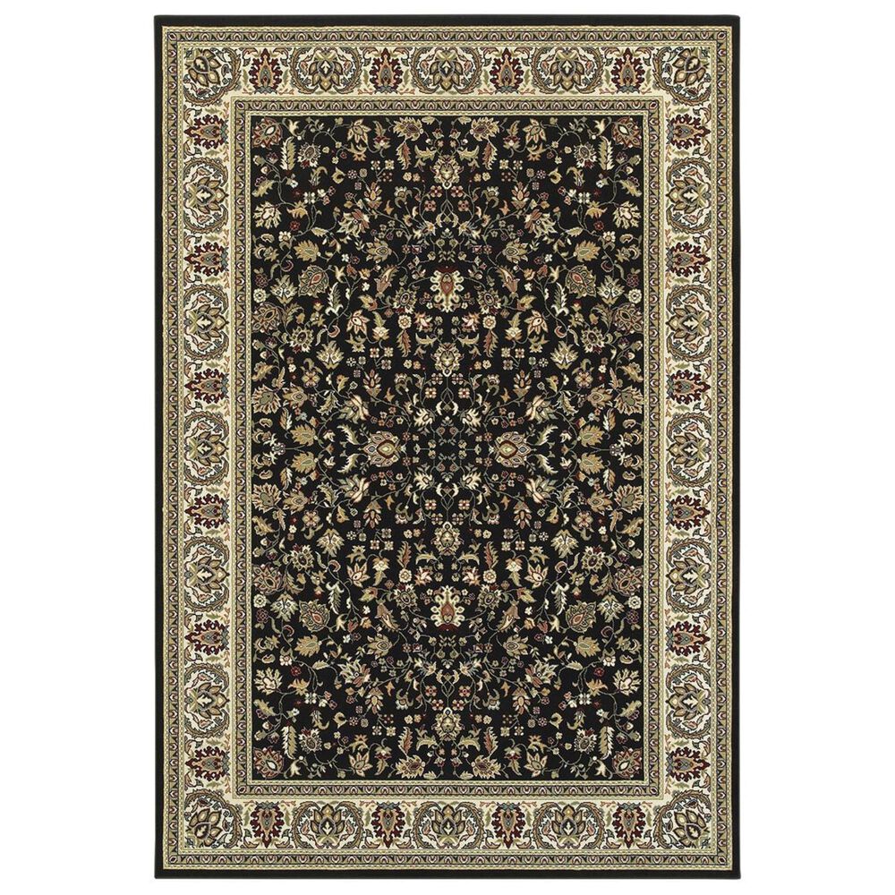 Oriental Weavers Kashan 108B 9"10" x 12"10" Black Area Rug, , large