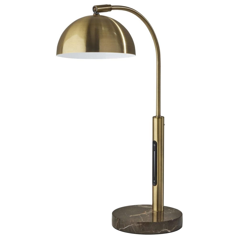 37B Bolton LED Desk Lamp with Smart Switch in Antique Brass and Brown, , large