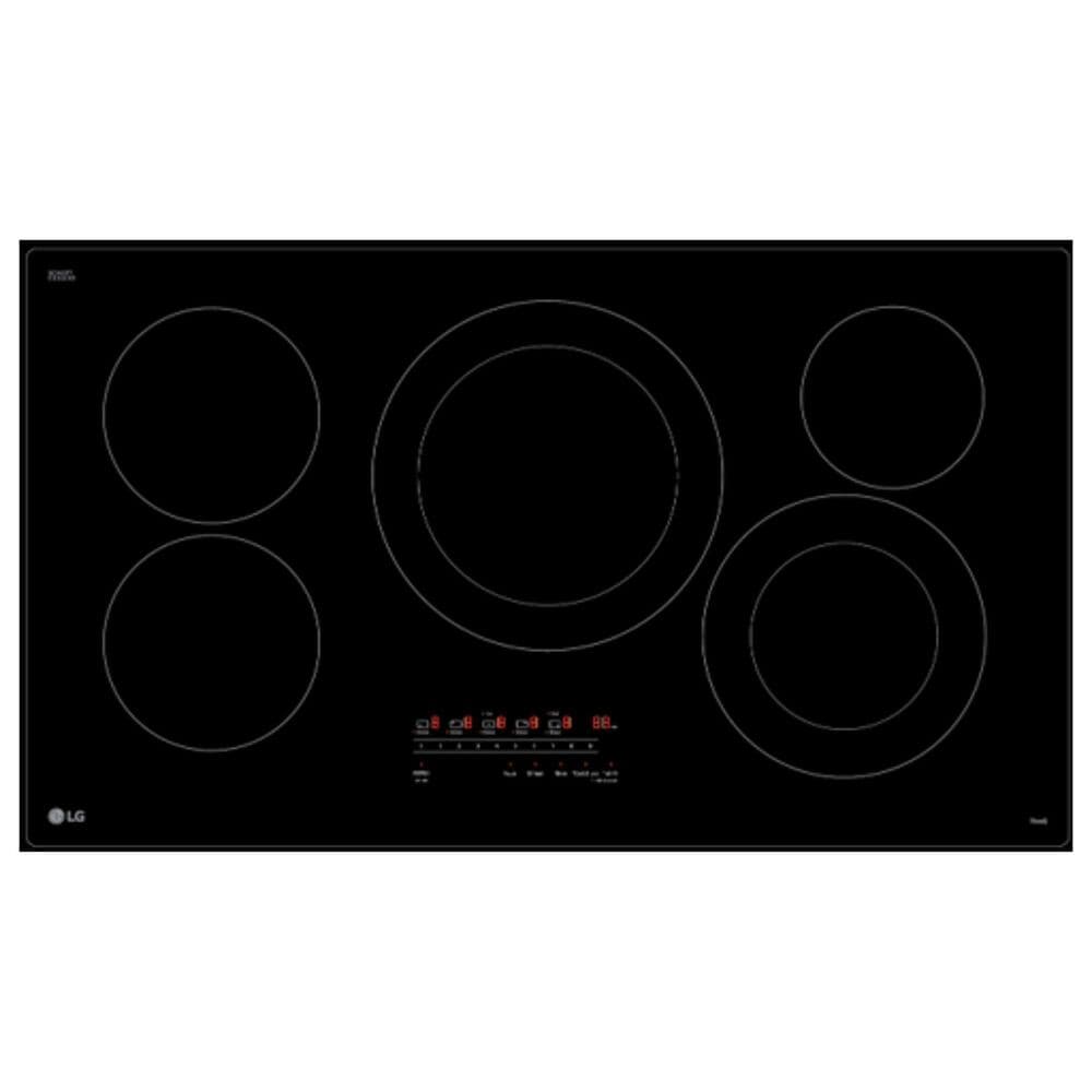 LG 36" Electric Smart Cooktop with Grey Pattern in Black, , large