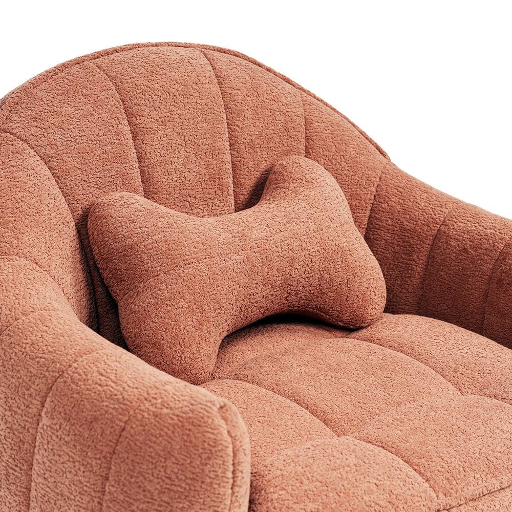 Jennifer Taylor Home Louie 30.5" Modern Dog Sofa Bed with Bone Pillow in Spice Orange, , large