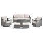 Sunwell Garden 6-Piece Patio Conversation Set with Fire Pit in Beige, , large