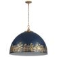 Golden Lighting Alison 8-Light Pendant with Antique Matte Navy Shade in Vintage Gold, , large