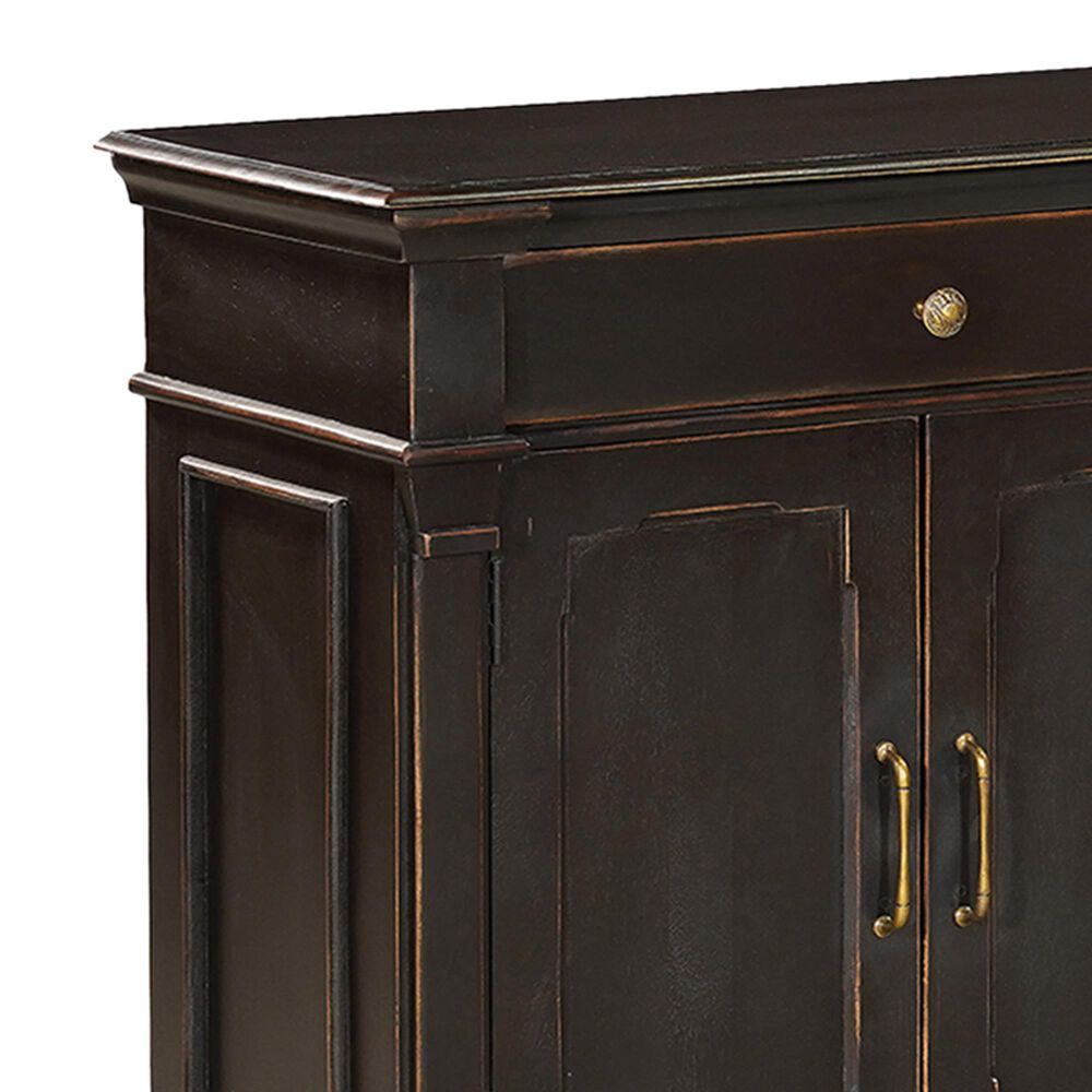 Home Trends &amp; Design Turin 100" Sideboard in Distressed Black and Walnut, , large