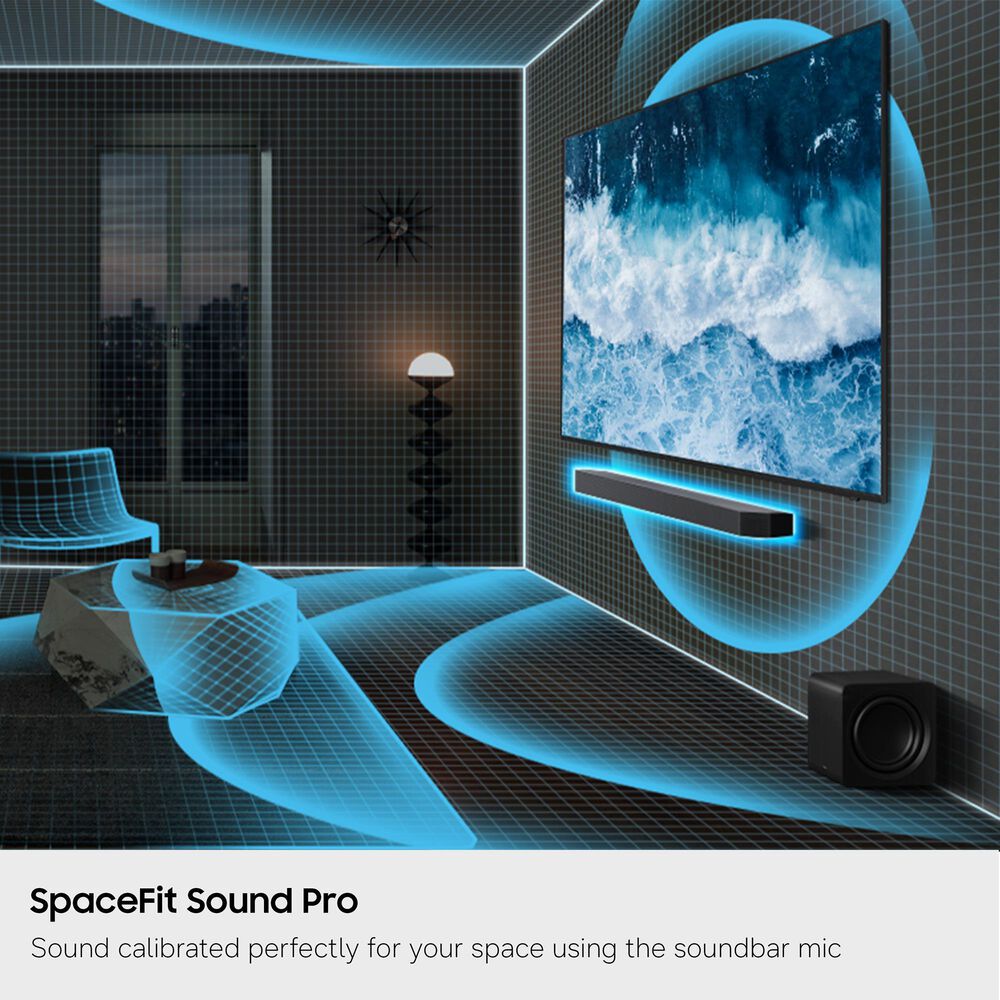 Samsung Q Series 11.1.4 Channel Soundbar with Wireless Subwoofer and Rear Speaker in Titan Black, , large