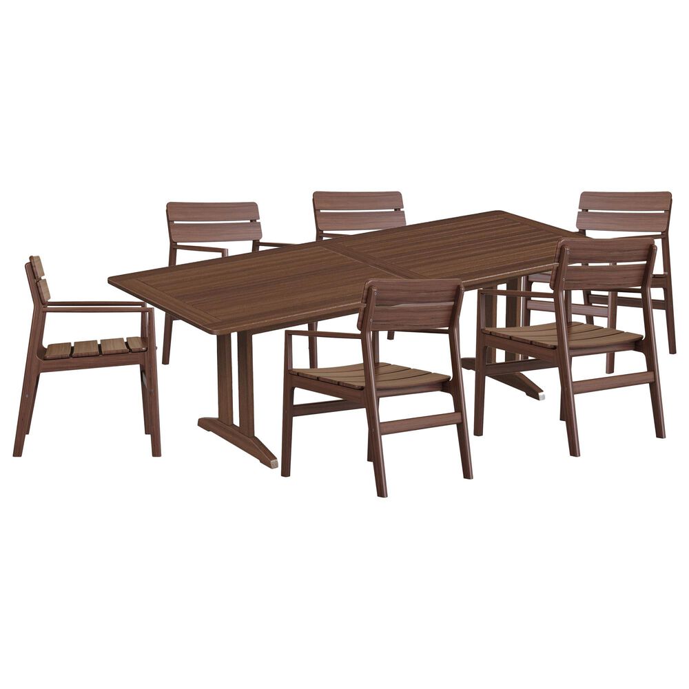 Timbertrail Foundations and Aurora 7-Piece Patio Rectangular Dining Set in Chocolate Brown, , large