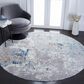 Safavieh Aston 6"7" Round Grey and Blue Area Rug, , large