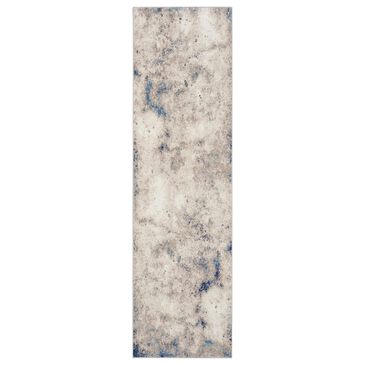 Nourison Infinity IFN05 2"2" x 7"6" Ivory, Grey and Blue Runner, , large