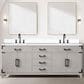 Lexora Home Laurel 80" Double Bathroom Vanity in White Oak with White Quartz Top and Rectangular Sinks, , large