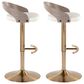 LumiSource Grotto Swivel Barstool with White Faux Leather Upholstery in Gold and Light Grey (Set of 2), , large