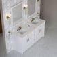 James Martin Bellshire 72" Double Bathroom Vanity in Bright White with 3 cm Siberian Silestone Top, Rectangular Sinks and FreePower Wireless Charger, , large