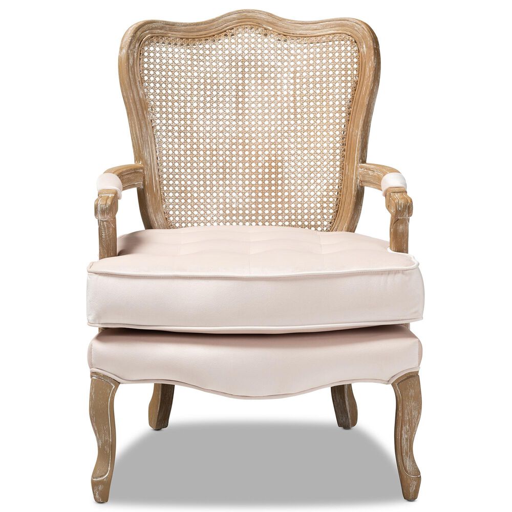 Baxton Studio Vallea Arm Chair in Light Beige, , large