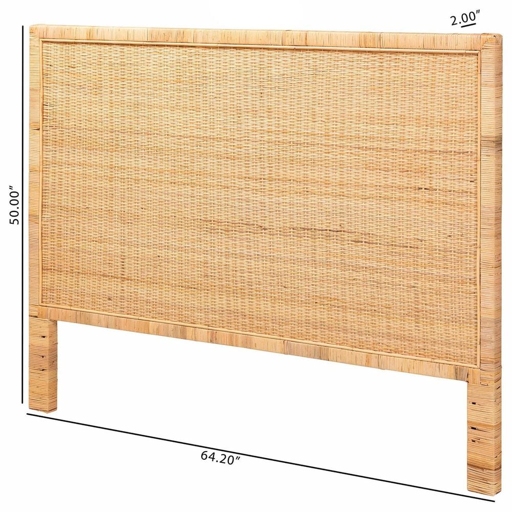 Baxton Studio Adelyn King Panel Headboard in Natural Brown, , large