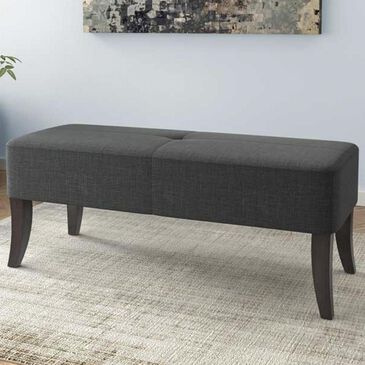CorLiving Antonio 46" Bench with Espresso Legs in Dark Grey, , large