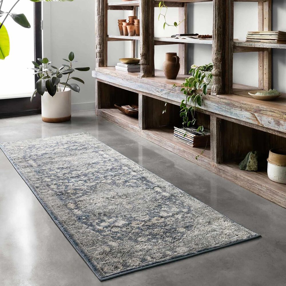 Loloi II Teagan TEA-01 2&#39;8&quot; x 10&#39;6&quot; Denim and Mist Runner, , large