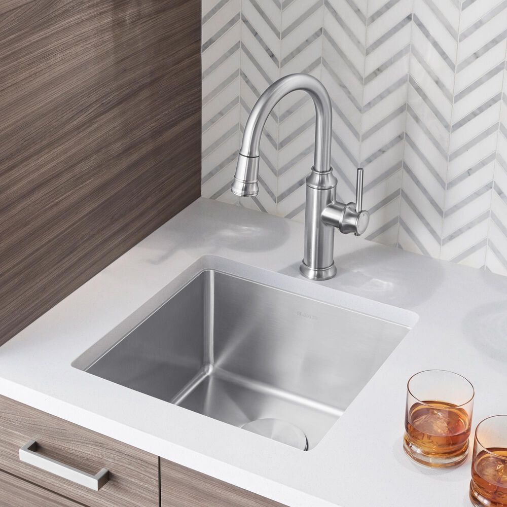 Blanco Quatrus 17&quot; R15 Bar Sink in Refined Brushed, , large
