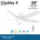 Minka-Aire Chubby II 58" Smart Indoor/Outdoor Ceiling Fan in Flat White, , large