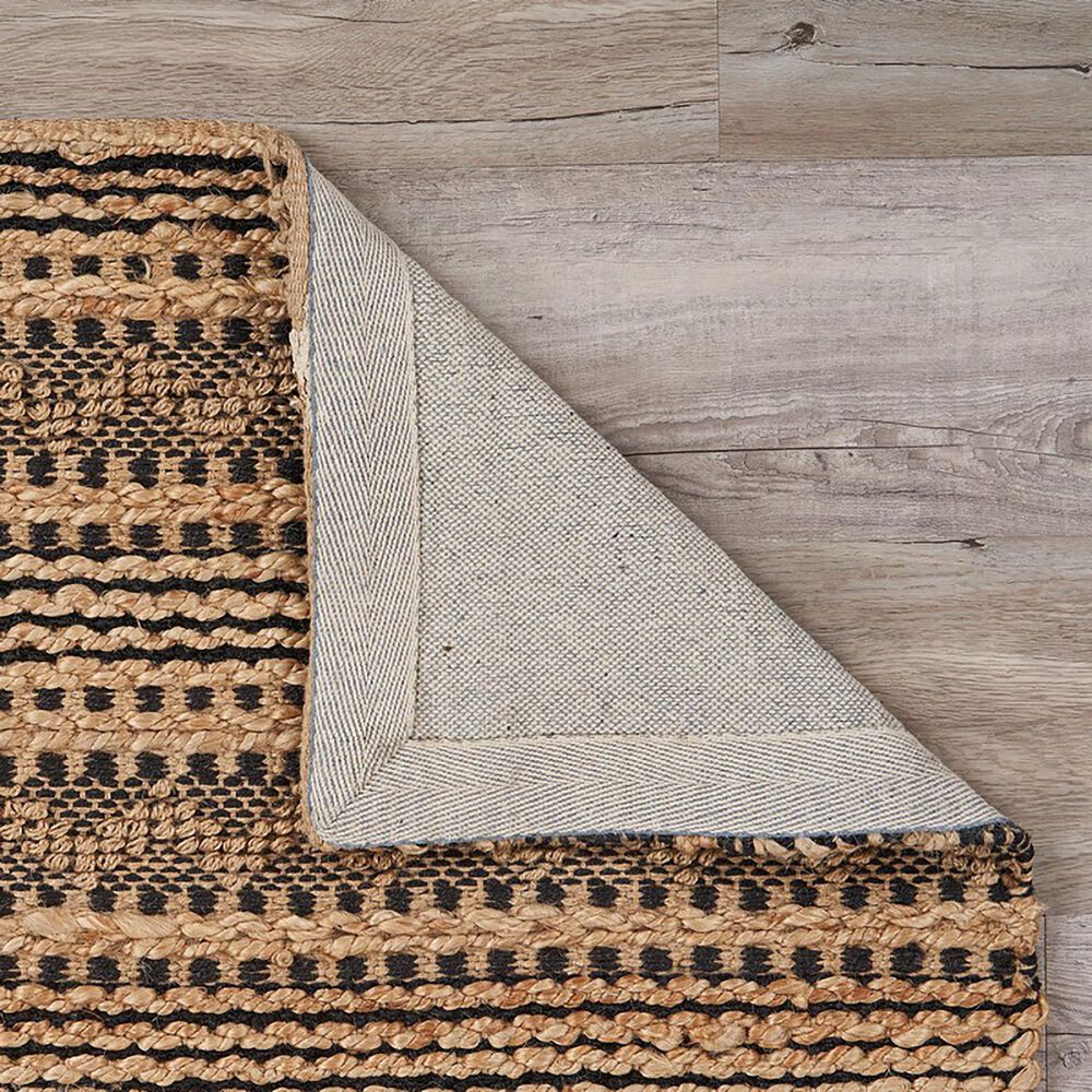 L&amp;R Resources Natural Fiber Striped 5&#39; x 7&#39;9&quot; Jet Black Area Rug, , large
