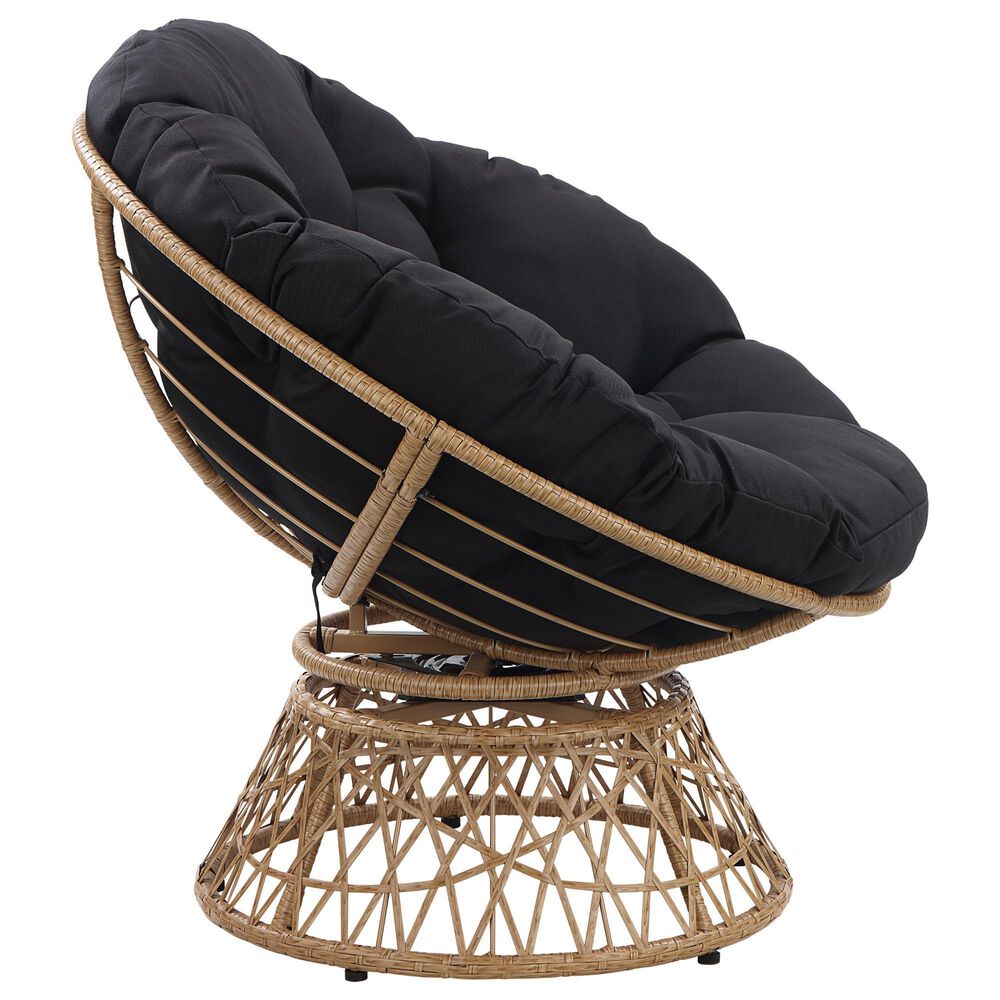 Valor Living Papasan Swivel Chair in Black, , large