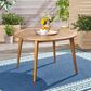 Hearth and Haven Outdoor Wooden Dining Table with Straight Leg and Round Tabletop in Teak, , large