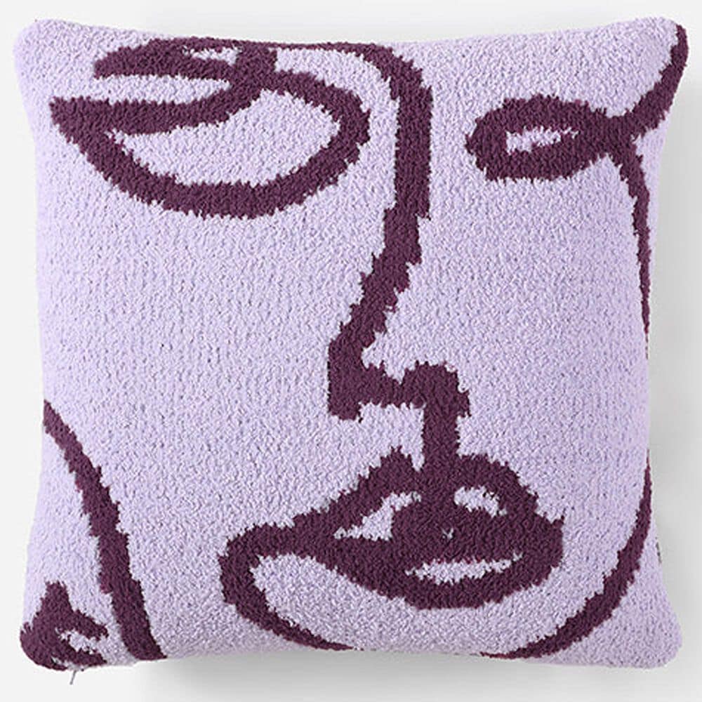 Sunday Citizen Faces 20" Square Throw Pillow in Grape and Lavender, , large
