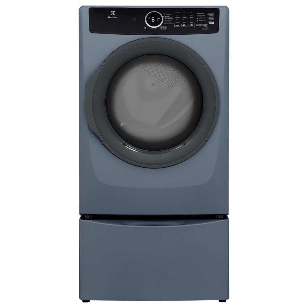 Electrolux 400 Series 4.5 Cu. Ft. Front Load Washer and 8 Cu. Ft. Electric Dryer Laundry Pair with Two Pedestal Storage Drawers in Denim Blue, , large