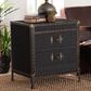 Baxton Studio Laura 2-Drawer End Table in Black, , large