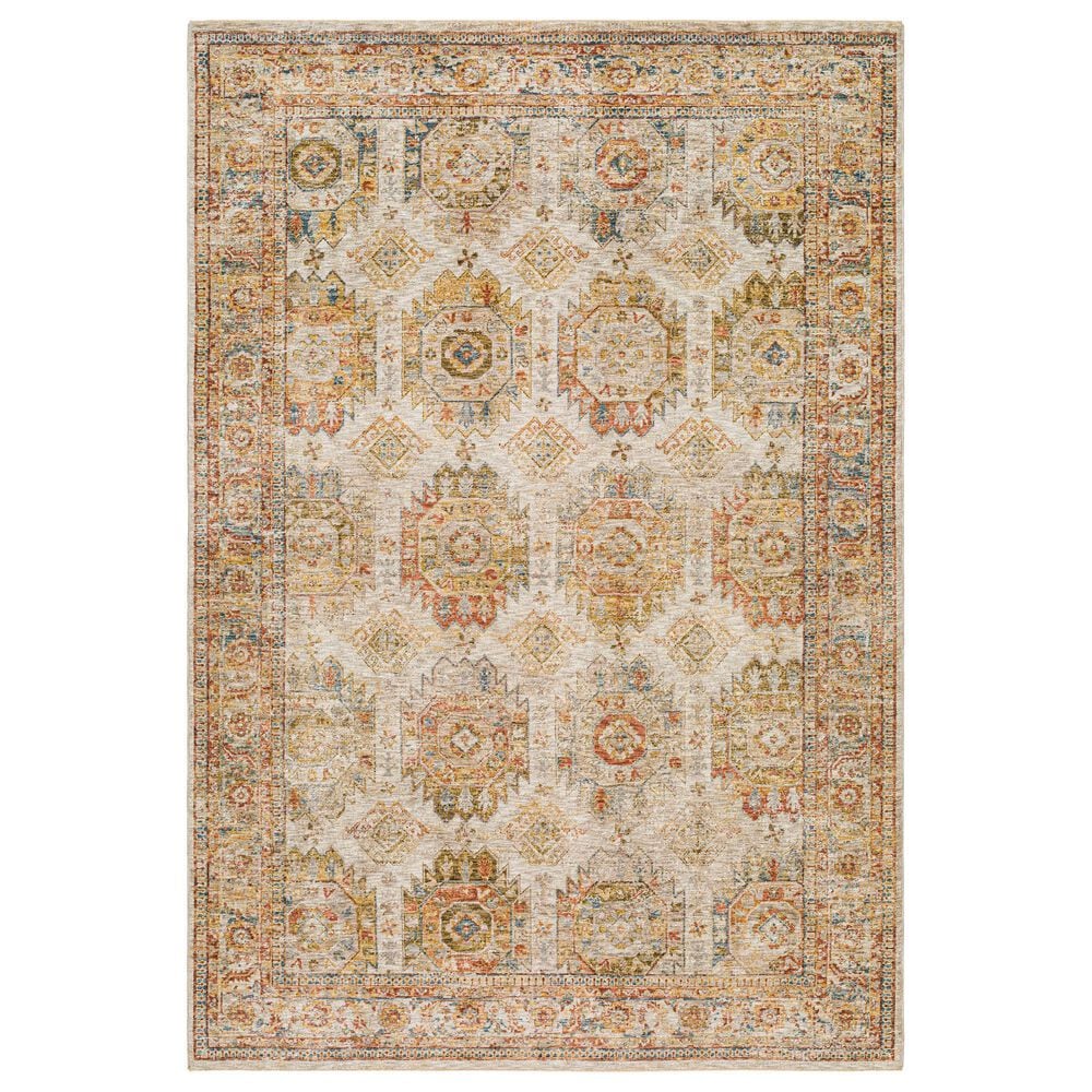 Surya Mona Lisa 10" x 14" Tan, Mustard, Brick Red, Sage, Olive, Dark Blue and Burgundy Area Rug, , large