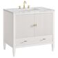 James Martin Vanities Myrrin 36" Vanity in Bright White with 3 cm Carrara White Marble Top, , large