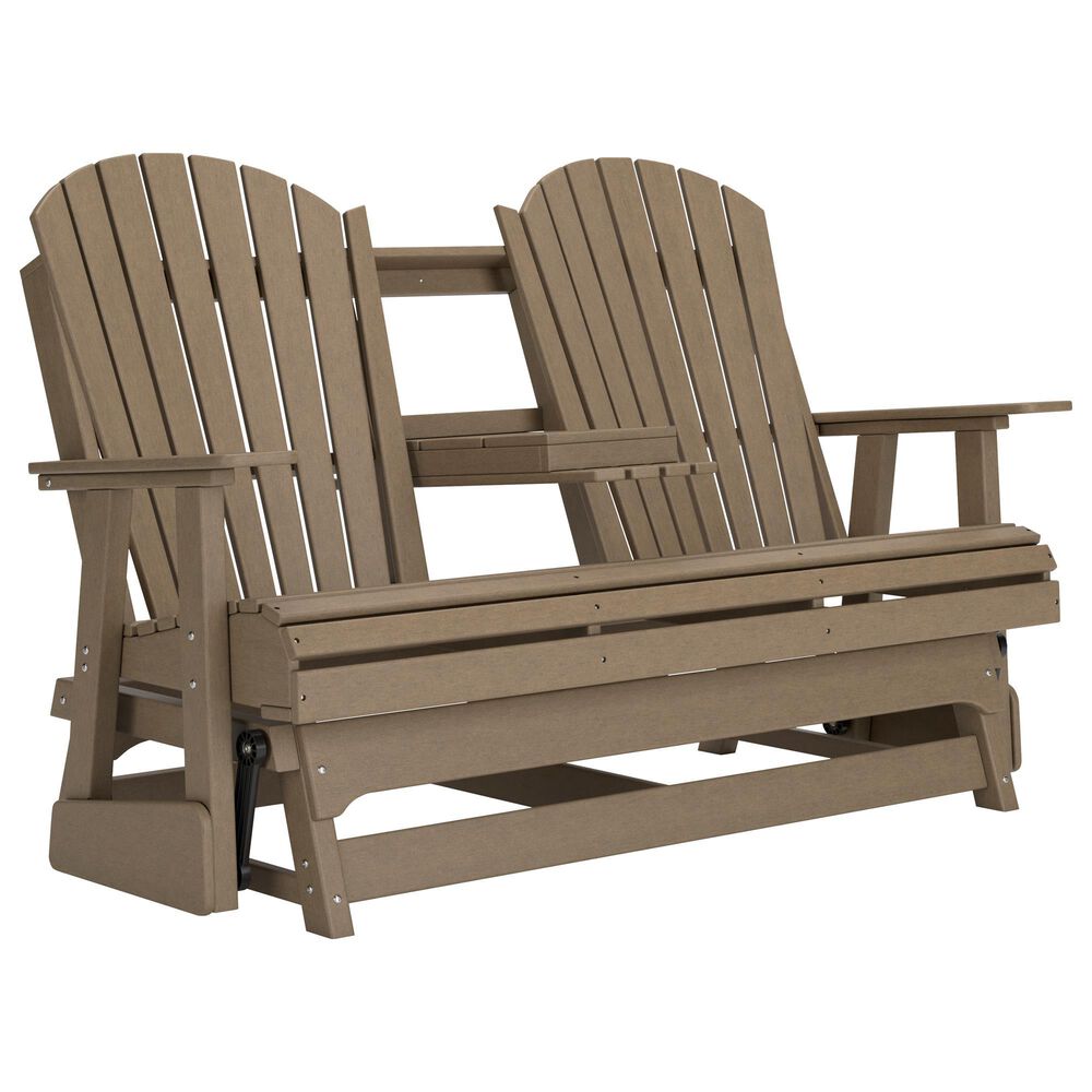 Ashley Hyland Wave Patio Glider Loveseat in Driftwood, , large