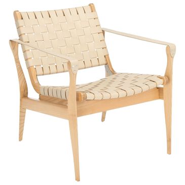 Safavieh Jessica Leather Safari Chair in White, , large