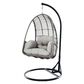 World Source Ivy Basket Chair and Stand in Black and Gray, , large