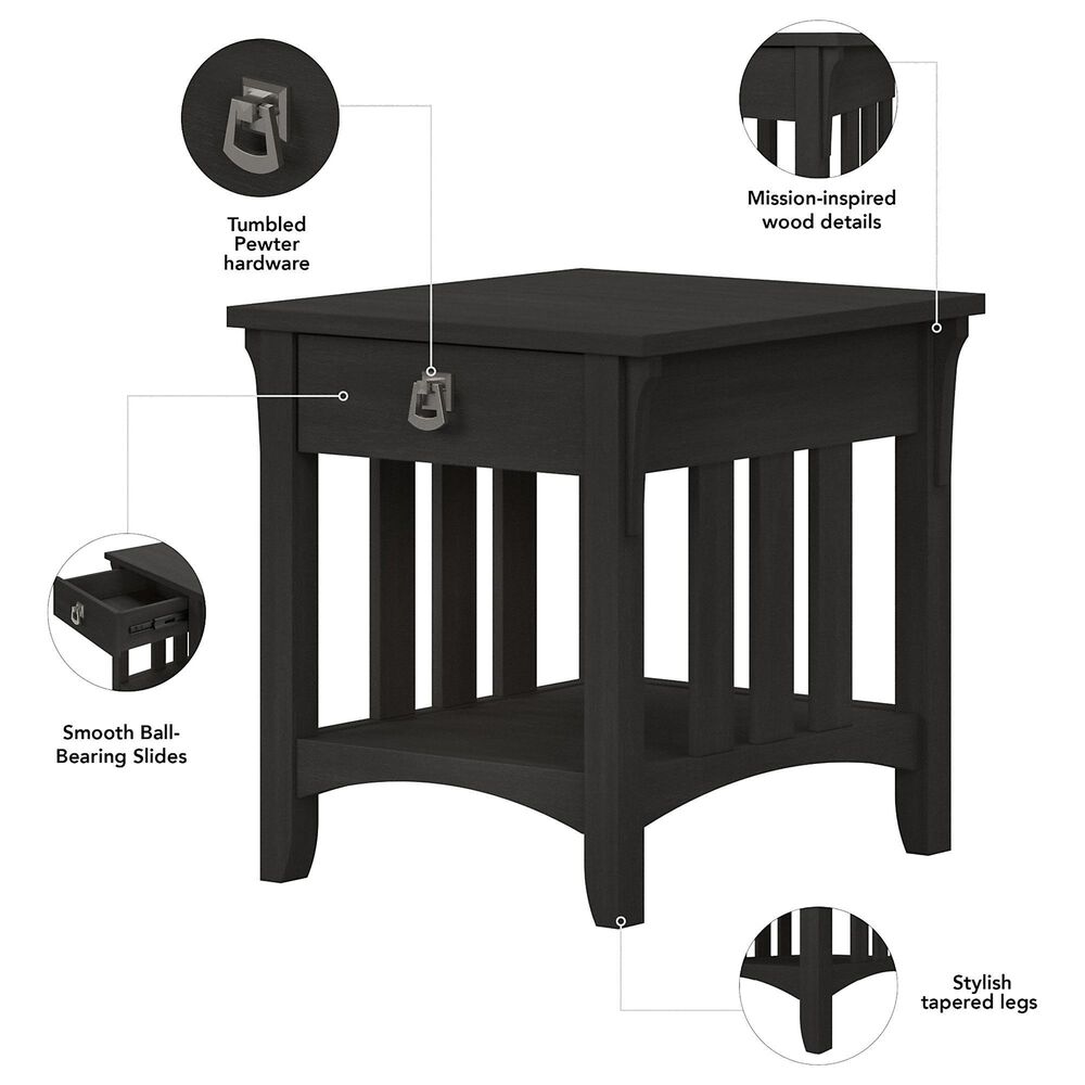 Bush Salinas 4Piece Living Room Table Set in Vintage Black Nebraska