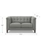 Hydeline Arvo Stationary Leather Loveseat in Silver Gray, , large