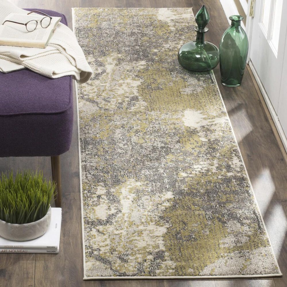 Safavieh Monaco MNC219S 2&#39;2&quot; x 8&#39; Ivory and Grey Runner, , large