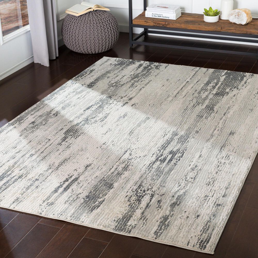 Surya Aisha 10&#39; x 14&#39; Gray, Charcoal, Light Gray and Off-White Area Rug, , large