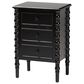 Baxton Studio Malinda 3-Drawer End Table with Spindle Legs in Black, , large